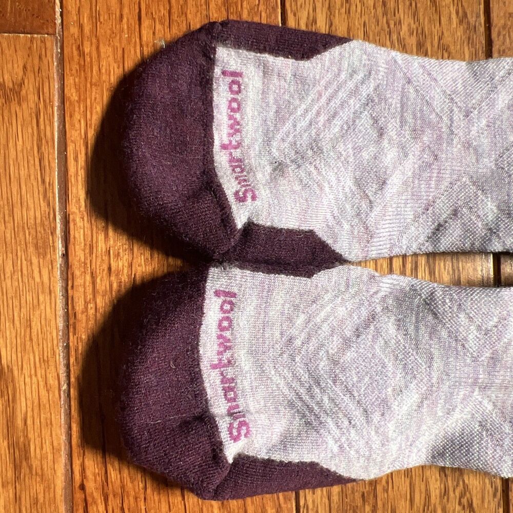 Smartwool Womens Run Targeted Cushion Low Ankle Purple Wool Blend Advanced Sz L - Picture 10 of 12